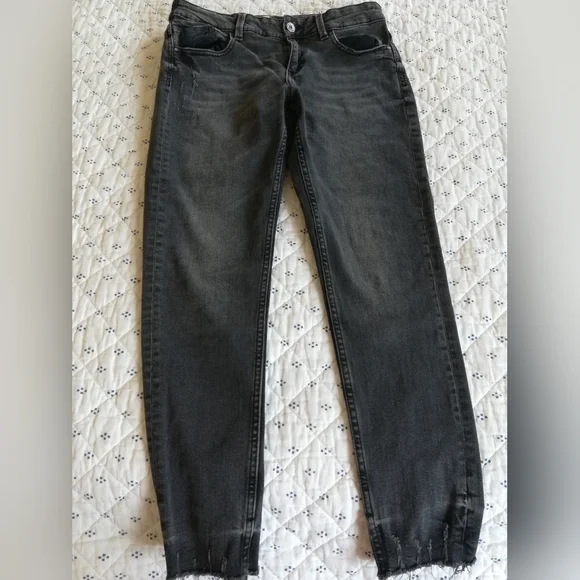 Zara Size 8 Skinny Leg Cut Gray Jeggings - Picture 8 of 12